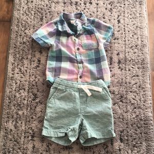 Cat and Jack button down shirt and shorts